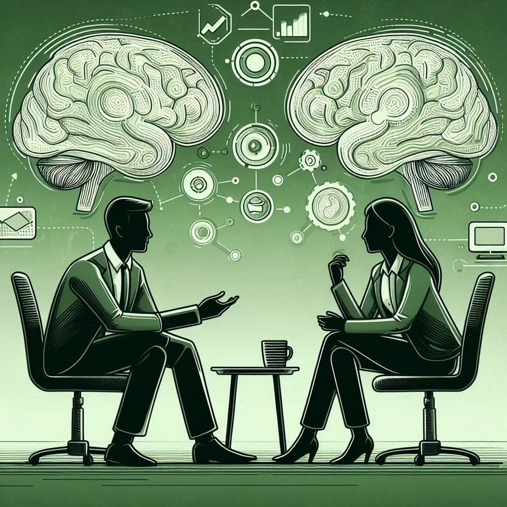 Illustration showing the connection between neuromarketing and eCommerce, with a human brain and shopping-related icons symbolizing consumer behavior analysis.